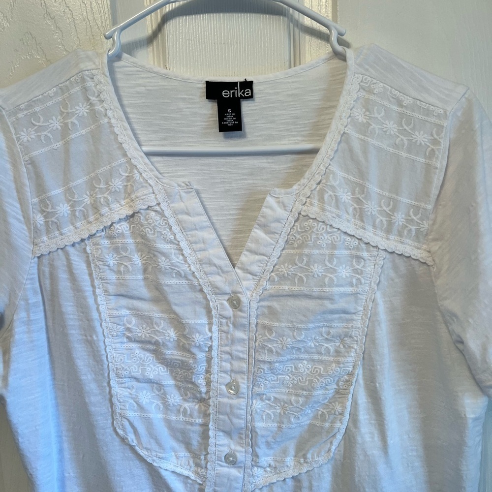 Beautiful embroidered white top by Erika